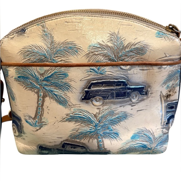 RARE!! Brahmin Blue Copa Cabana Mini Duxbury Crossbody Bag - Picture 2 of 16